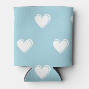 Rafraîchisseur Pour Canette Bleu blanc mignon simple Motif de coeur