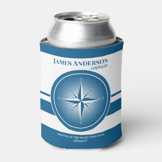 Rafraîchisseur Pour Canette Bleu Bleu Bleu Compas Nautique Pâte de refroidisse (Can devant)