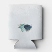 Rafraîchisseur Pour Canette bleu clair marine fleurs mariage (Dos)