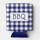 Rafraîchisseur Pour Canette Bleu classique Blanc En vichy Motif BBQ Party (Dos)