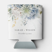 Rafraîchisseur Pour Canette Bleu doux Vert Succulent Mariage botanique fleuri (Dos)