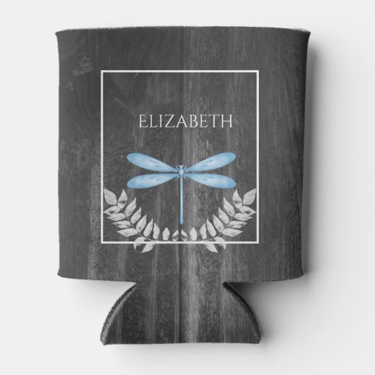 Rafraîchisseur Pour Canette Bleu Dragonfly Rustic Can Cooler (Devant)