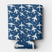 Rafraîchisseur Pour Canette Bleu et blanc à motif d'avion (Dos)