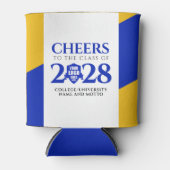 Rafraîchisseur Pour Canette Bleu Gold School College University Graduation (Devant)