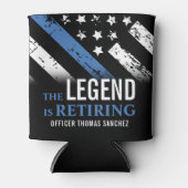 Rafraîchisseur Pour Canette Bleu Léger Drapeau Police Parti de retraite (Devant)