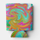 Rafraîchisseur Pour Canette Bleu, orange et rose chaud Super Abstrait Rétro (Dos)