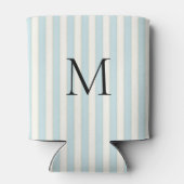 Rafraîchisseur Pour Canette Bleu pâle et rayures d'ivoire Monogramme (Dos)