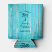 Rafraîchisseur Pour Canette Bleu Planches Tropical Palm Tree Vacances d'été (Devant)