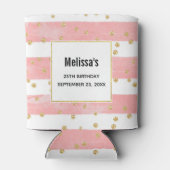 Rafraîchisseur Pour Canette Bleu rose | Faux Gold Confetti Anniversaire (Dos)