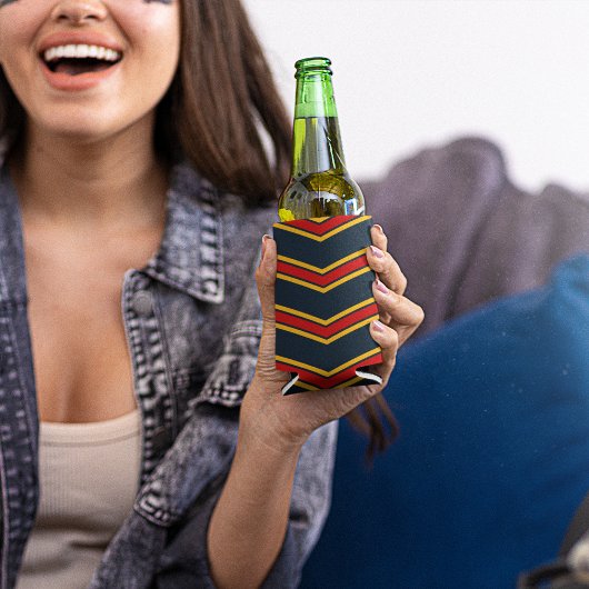 Rafraîchisseur Pour Canette Bleu rouge Chevron Stripes Planche à découper