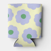 Rafraîchisseur Pour Canette Bleu Vert Floral Élégant Retro Boisson (Devant)