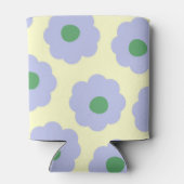 Rafraîchisseur Pour Canette Bleu Vert Floral Élégant Retro Boisson (Dos)