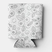 Rafraîchisseur Pour Canette Bleuets en noir et blanc (Devant)