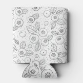 Rafraîchisseur Pour Canette Bleuets en noir et blanc (Dos)