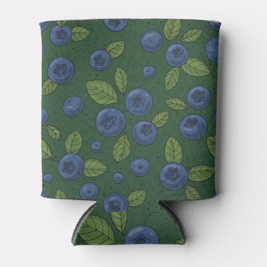 Rafraîchisseur Pour Canette Bleus sur vert foncé (Devant)