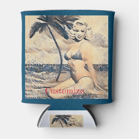 Rafraîchisseur Pour Canette Blonde Kneeling Modèle de bikini Thunder_Cove (Devant)