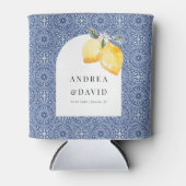 Rafraîchisseur Pour Canette Blue Amalfi Coast Carrelage italien Citron Mariage (Devant)