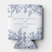 Rafraîchisseur Pour Canette Blue Chinoiserie Vintage Floral Wedding Favors (Dos)