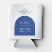 Rafraîchisseur Pour Canette Blue Clam Seashells Coastal Seaside Beach Wedding (Devant)