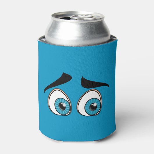 Rafraîchisseur Pour Canette Blue Curuous Eyes Funny Can Cooler - Personnalisab (Can devant)