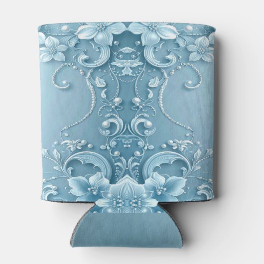 Rafraîchisseur Pour Canette Blue Decorative Floral Can Cooler (Dos)