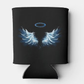 Rafraîchisseur Pour Canette Blue Glowing Angel Wings on black background (Dos)