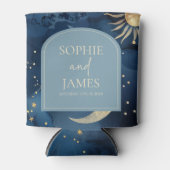 Rafraîchisseur Pour Canette Blue Gold Elegant Celestial Starry Sky Wedding (Devant)