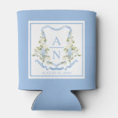 Rafraîchisseur Pour Canette Blue Hydrangea Crest Monogram Can Holder (Dos)