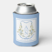 Rafraîchisseur Pour Canette Blue Hydrangea Crest Monogram Can Holder (Can Dos)