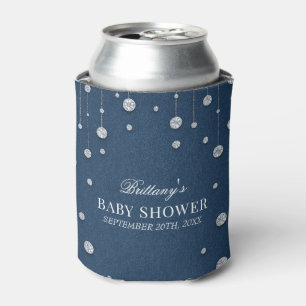 Rafraîchisseur Pour Canette Blue Jean Denim et Diamond Baby shower