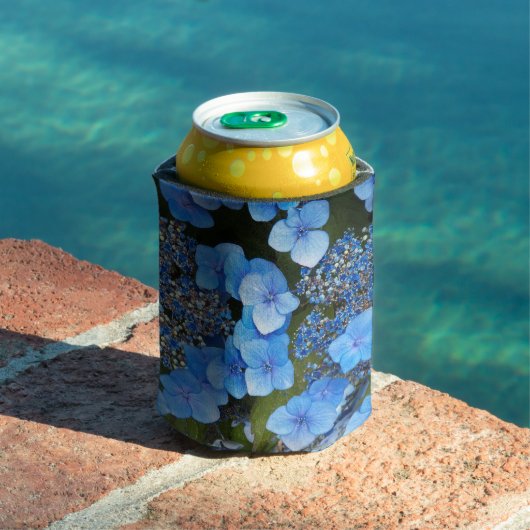 Rafraîchisseur Pour Canette Blue Lacecap Hydrangea Floral (Piscine in situ)