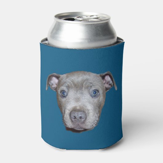 Rafraîchisseur Pour Canette Blue Staffordshire Bull Terrier Face, bleu (Can devant)