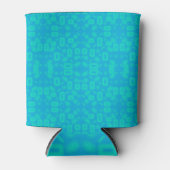 Rafraîchisseur Pour Canette Blue Turquoise Frosted Glass Motif Art Abstrait (Devant)