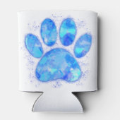 Rafraîchisseur Pour Canette Blue Watercolor Dog Paw Print (Dos)