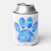 Rafraîchisseur Pour Canette Blue Watercolor Dog Paw Print (Can Dos)