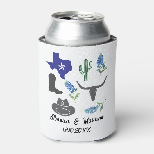 Rafraîchisseur Pour Canette Bluebonnets Texas Texan Mariage nature fleurie (Can devant)