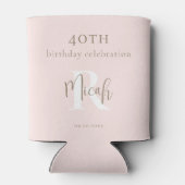Rafraîchisseur Pour Canette Blush & Gold 40e fête d'anniversaire II (Dos)