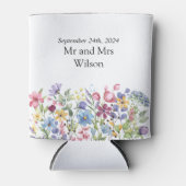 Rafraîchisseur Pour Canette Bohème Aquarelle Jardin Fleurs (Devant)