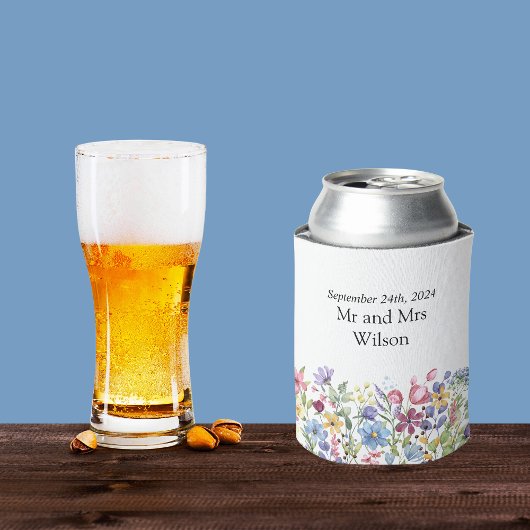 Rafraîchisseur Pour Canette Bohème Aquarelle Jardin Fleurs