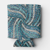 Rafraîchisseur Pour Canette bohème chic gris argenté bleu turquoise (Dos)