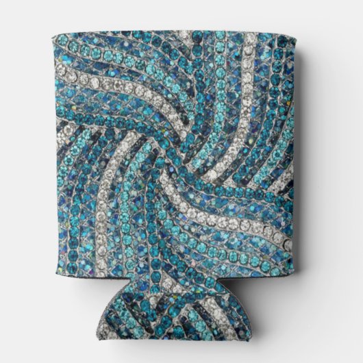 Rafraîchisseur Pour Canette bohème chic gris argenté bleu turquoise (Dos)