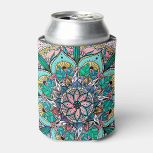 Rafraîchisseur Pour Canette Bohème coloré aquarelle Floral Mandala