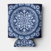 Rafraîchisseur Pour Canette Bohemian Navy Blue Tie Dye Mandala (Devant)