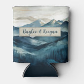 Rafraîchisseur Pour Canette Boho Blue et Tan Mountain Can Cooler (Devant)