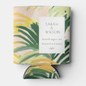 Rafraîchisseur Pour Canette Boho Blush Green Tropical Palm Beach Mariage (Devant)