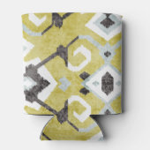 Rafraîchisseur Pour Canette Boho chic jaune ikat motif tribal monogramme (Dos)