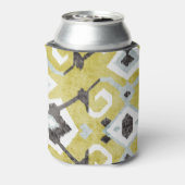 Rafraîchisseur Pour Canette Boho chic jaune ikat motif tribal monogramme (Can Dos)