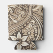 Rafraîchisseur Pour Canette Boho de fleurs ivoires Indonésie Batik Aquarelle (Dos)