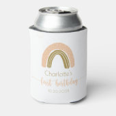 Rafraîchisseur Pour Canette Boho en or rose simple Arc-en-ciel premier anniver (Can Dos)