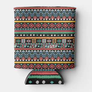 Rafraîchisseur Pour Canette Boho ethnique : impression de pixels géométriques